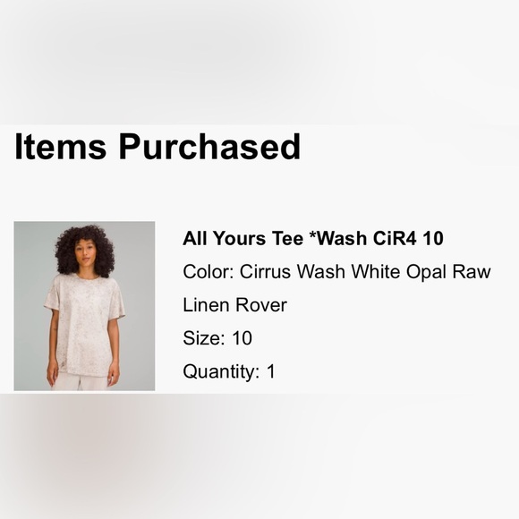 Lululemon All Yours Short Sleeve T-Shirt Cirrus Wash White Opal Raw Linen Rover - Picture 4 of 8
